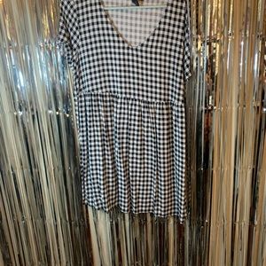 Black and white checkered dress